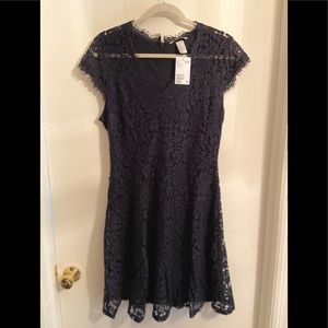 H&M Navy Blue Floral Lace Dress